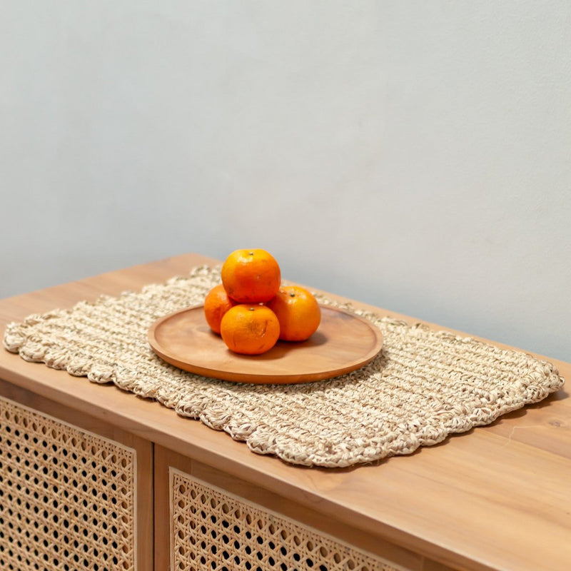 Placemat (Set of 2, 4 or 6) 50x30 cm | Rectangular Boho Table Mat KUARA Woven from Raffia