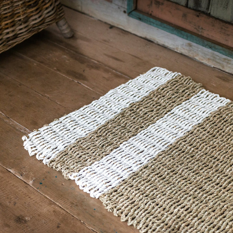 Seagrass carpet 120x60 cm SEWU | Striped Rug made of Seagrass