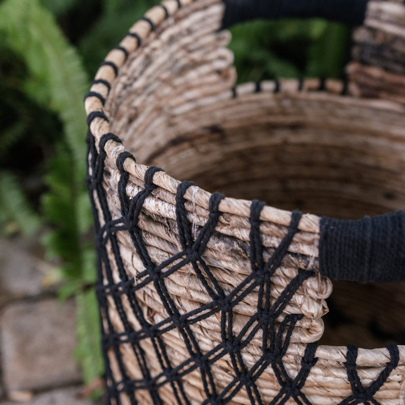 Storage Basket PURA | Plant Basket | Laundry Basket (black) made from Banana Fibre (3 sizes)