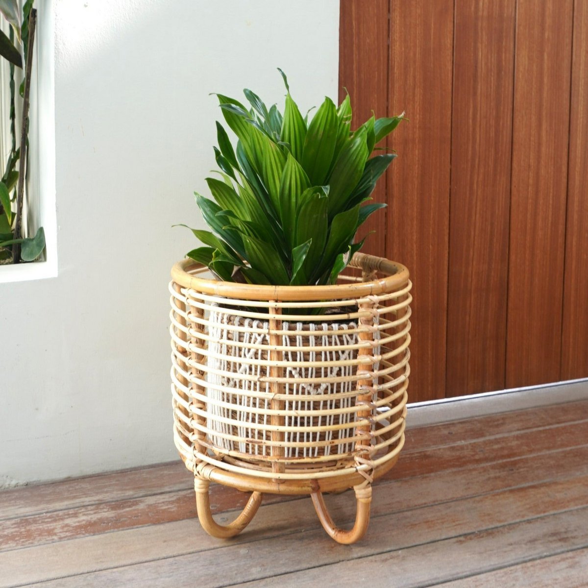 Rotan plantenstandaard plantenbak bloempot houder MALANG beige