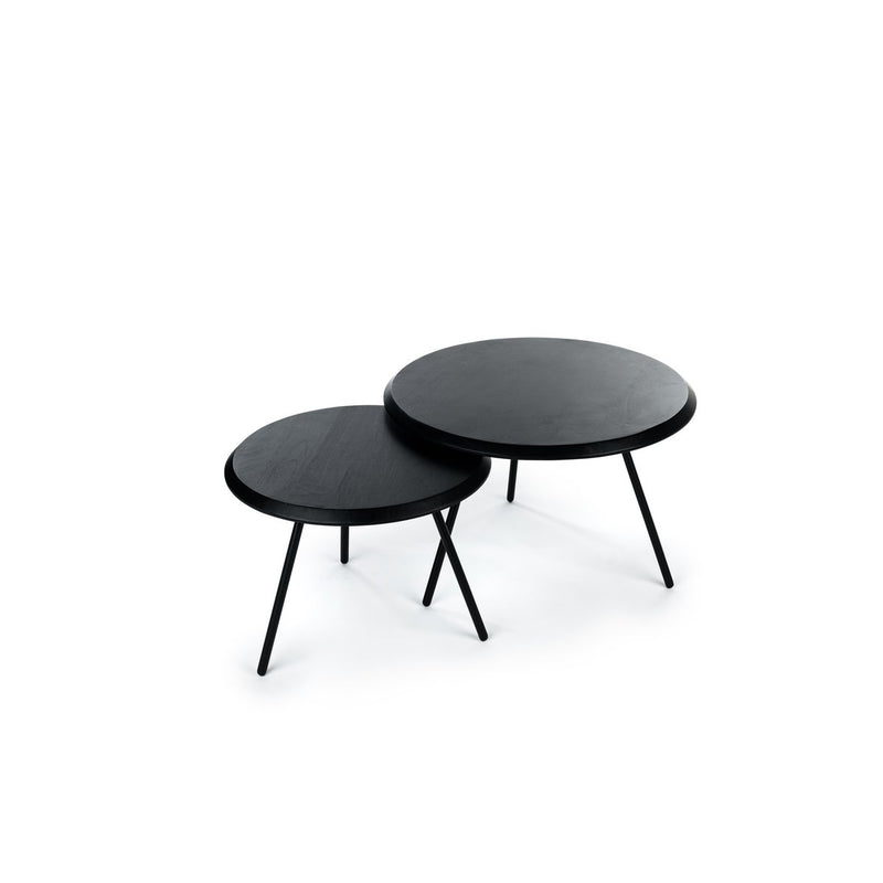 Round coffee table, set of 2, B340 black