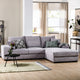 3 seater sofa CL right, fabric RIB, RIB311 gray