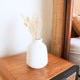 Vase White Small Round Decorative Vase for Dried or Fresh Flowers Hand Cast from Clay with BAWA