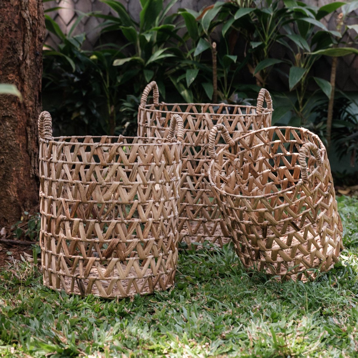 Laundry Basket | Plant Basket | Storage Basket NAILAKA made from Water Hyacinth (3 sizes)