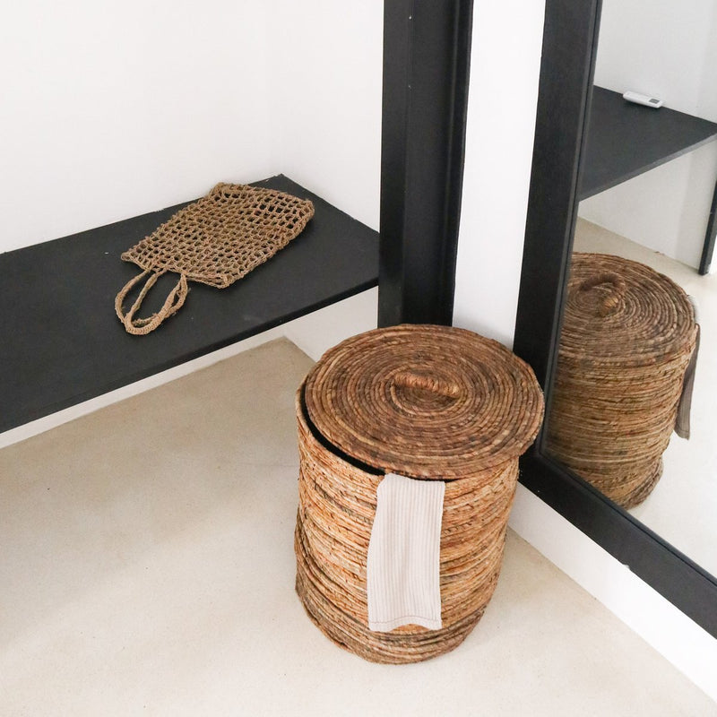 Laundry Basket with Lid OMBAK made from Banana Fibre