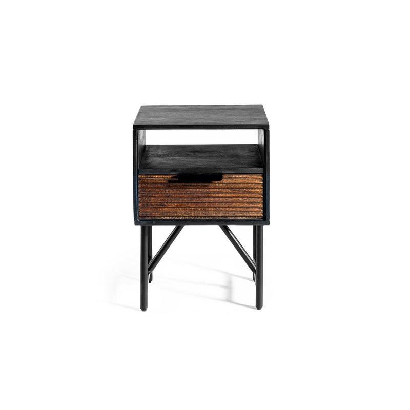 Bedside table, 1 drawer, A411 black