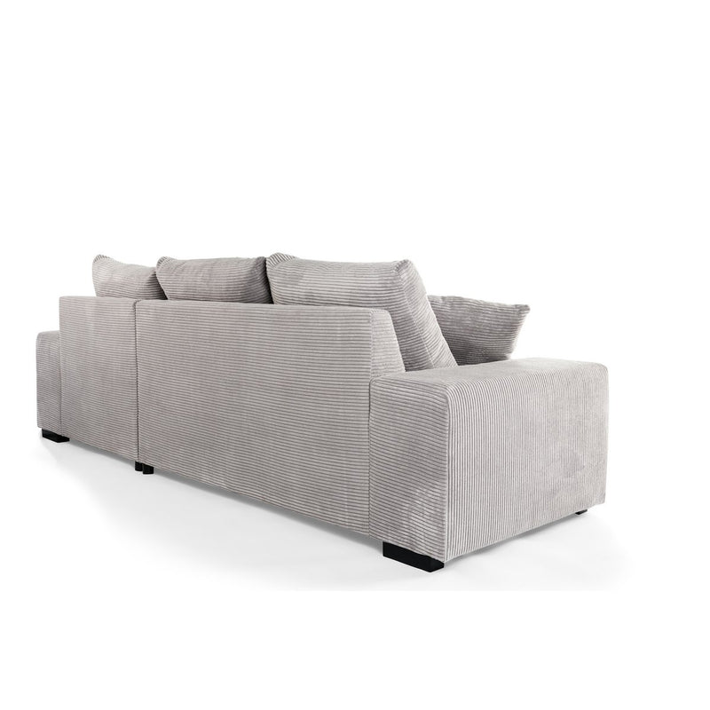 3 seater sofa CL right, fabric RIB, RIB311 gray