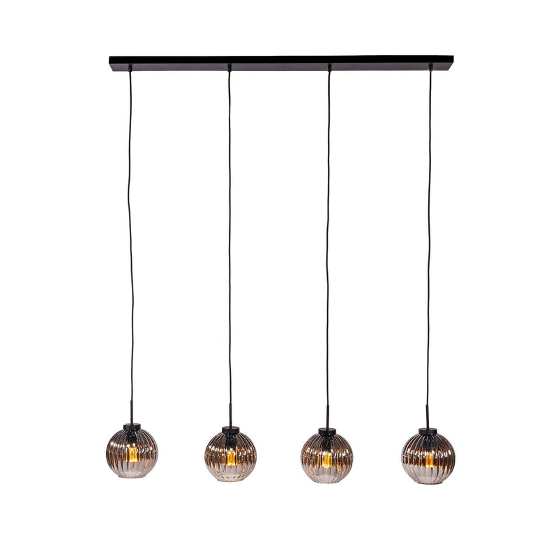 Hanglamp, 4-lichts, H340 smoke glas