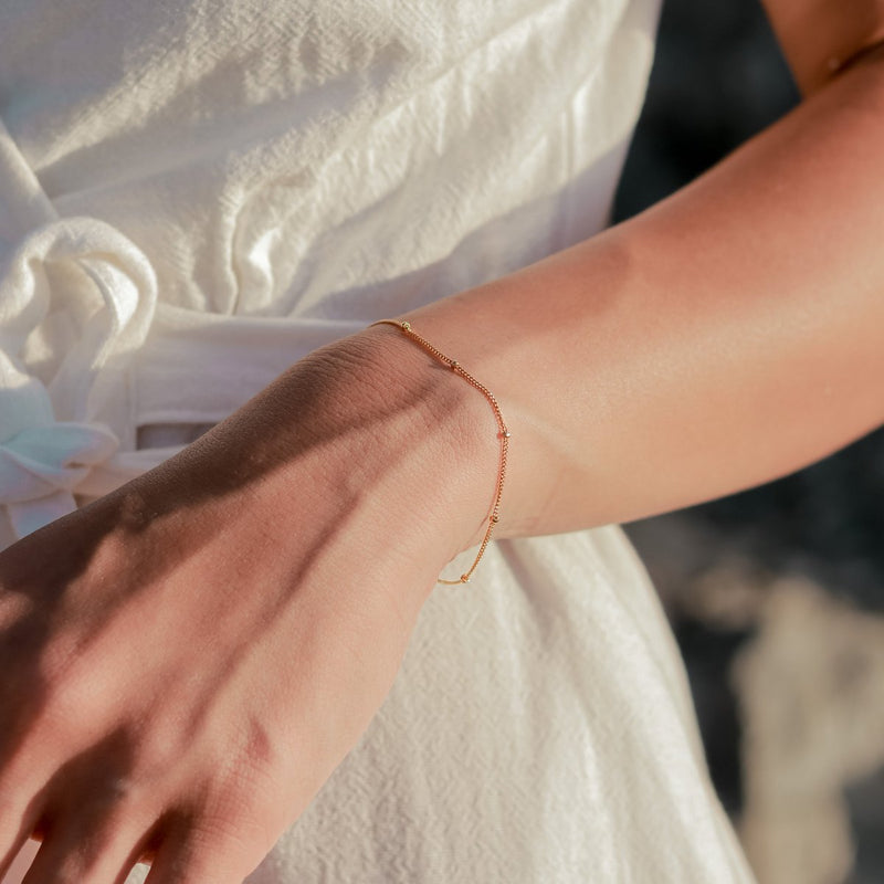 Dainty bracelet 18k gold plated - golden bracelet made of 925 silver gold vermeil - link bracelet minimalist decorated - BRAWA gold