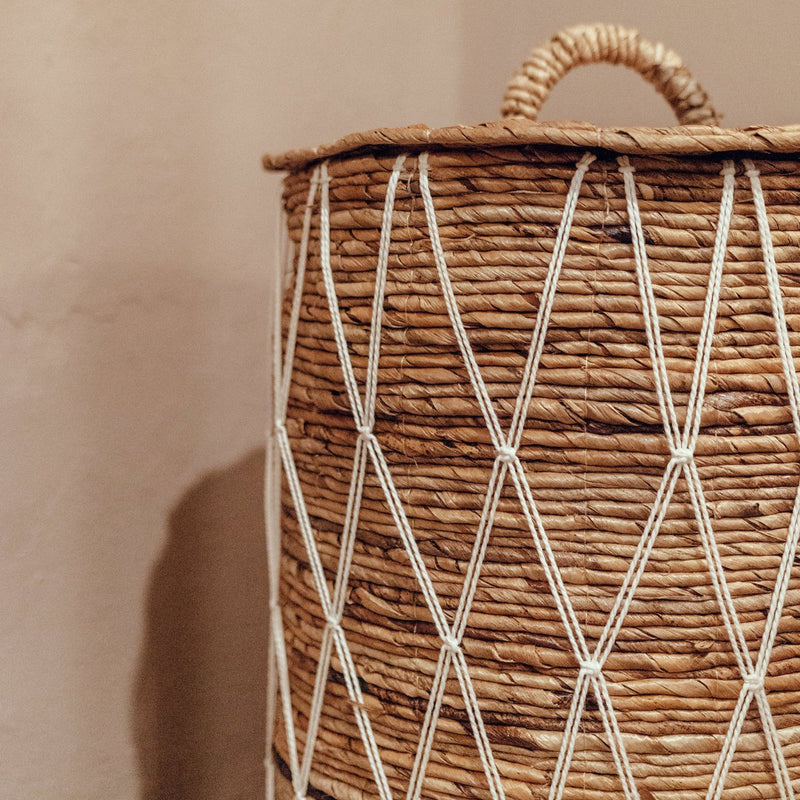 Laundry Basket with Lid KISA made from Banana Fibre