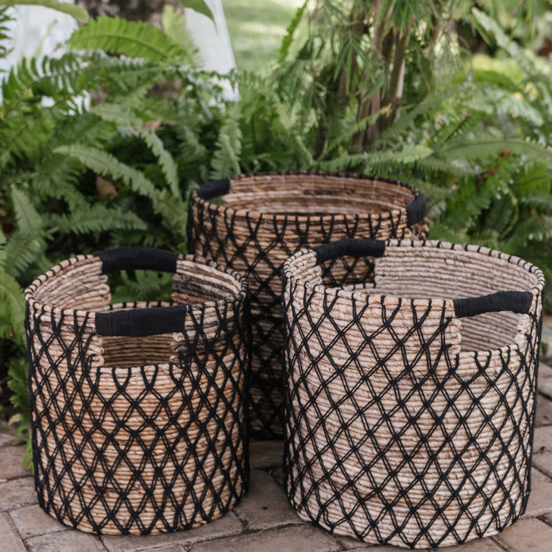 Storage Basket PURA | Plant Basket | Laundry Basket (black) made from Banana Fibre (3 sizes)