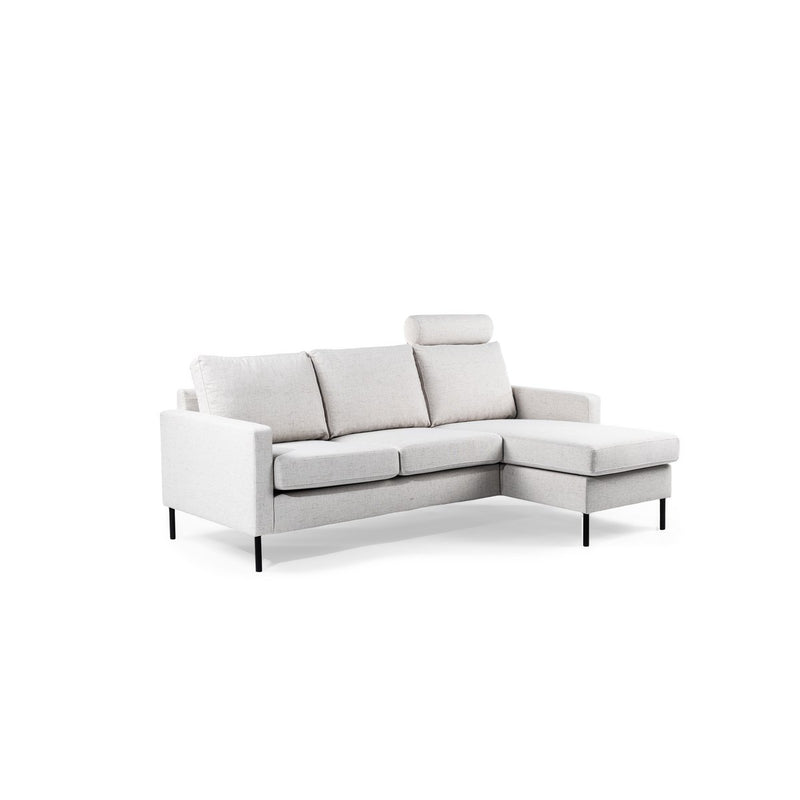 3 seater sofa CL L+R, with headrest, fabric Valente, V920 natural