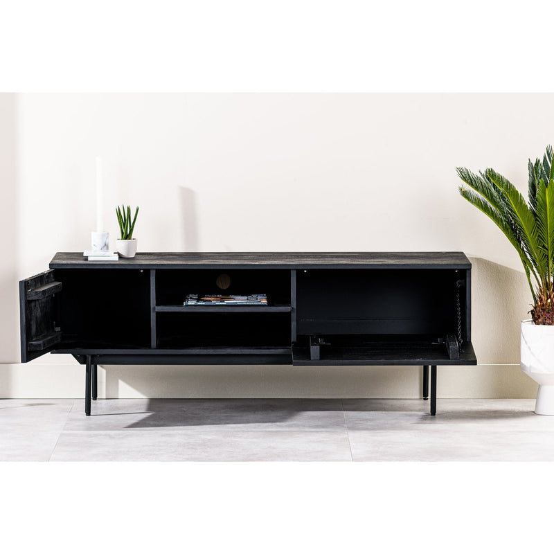 TV cabinet, 2D, 140 cm, B340 black