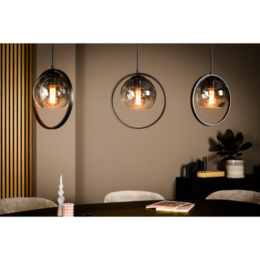 Hanglamp, 3-lichts, H340 smoke glas