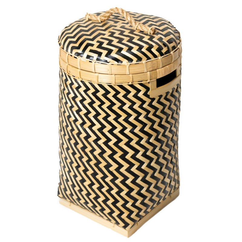 Laundry Basket with Lid NABIRE made from Bamboo