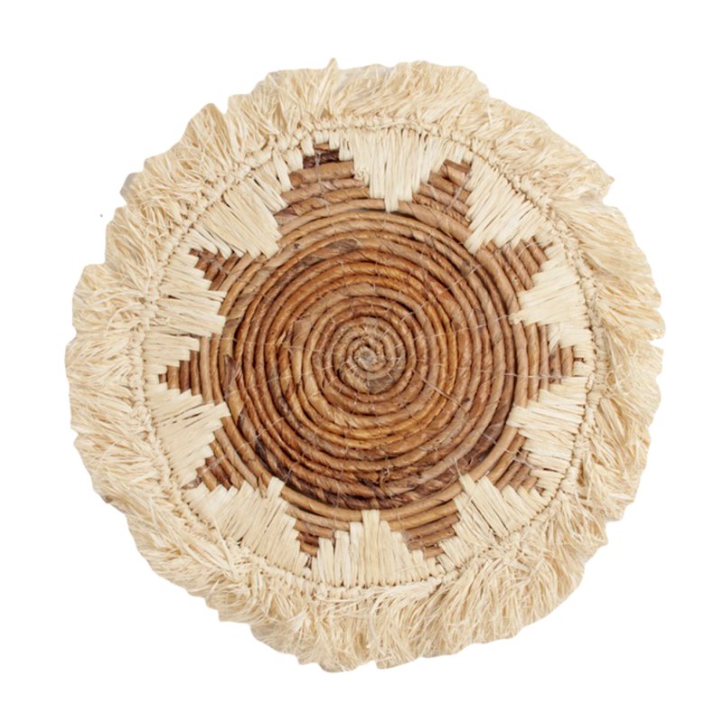 J59 Placemat Raffia Fringe White (Set of 6)