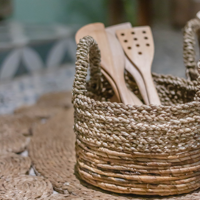 Storage Basket | Decorative Basket | Plant basket KUTUS (natural) made from Seagrass and Banana Fibre (3 sizes)