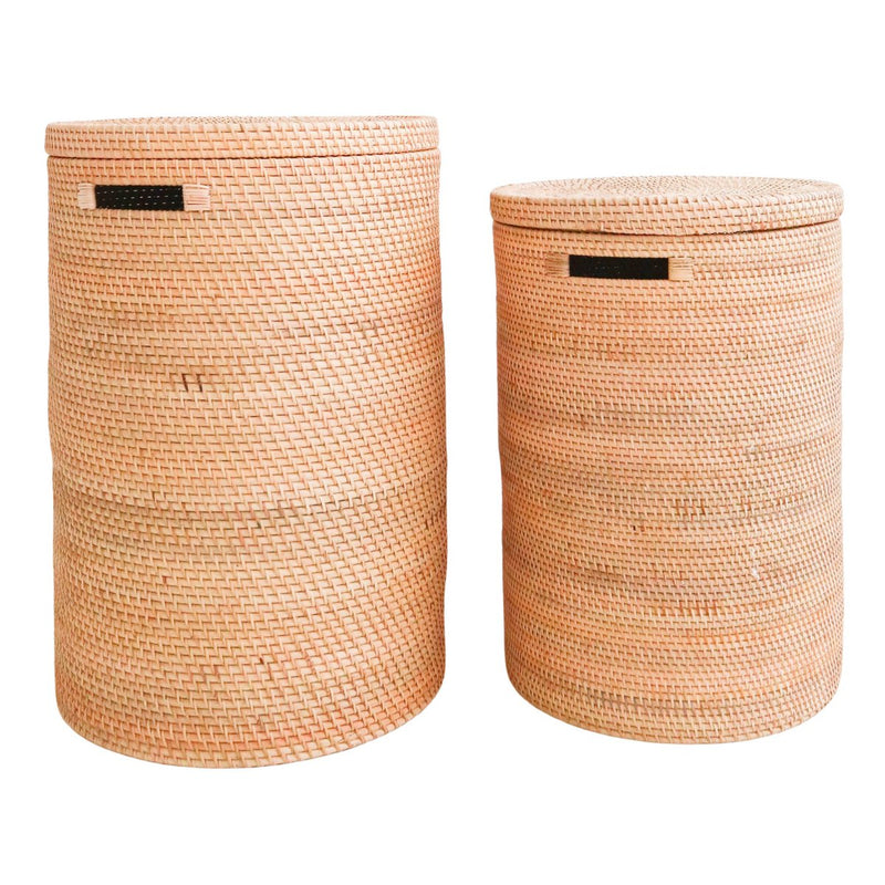 Laundry Basket with Lid Storage Basket made from Rattan SARI (2 sizes)