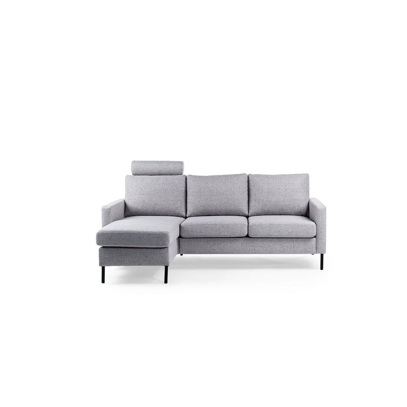 3 seater sofa CL L+R, with headrest, fabric Valente, V311 gray