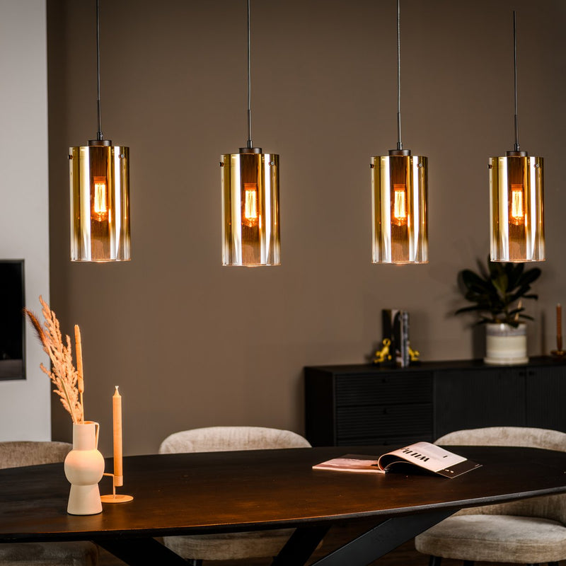 Hanglamp, 4-lichts, H850 goud