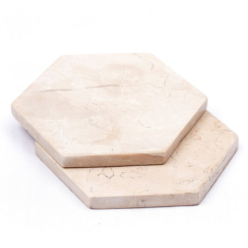 Marble Coasters Handmade Set of 4 or 8 INAI (white)