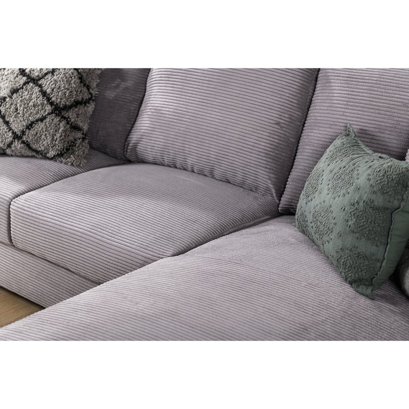 3 seater sofa CL right, fabric RIB, RIB311 gray