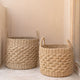 Large Laundry Basket Round Storage Basket Decorative Basket Woven from Natural Fibres MASILA (2 sizes)