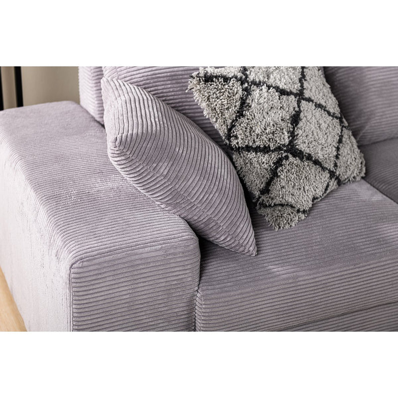 3 seater sofa CL right, fabric RIB, RIB311 gray