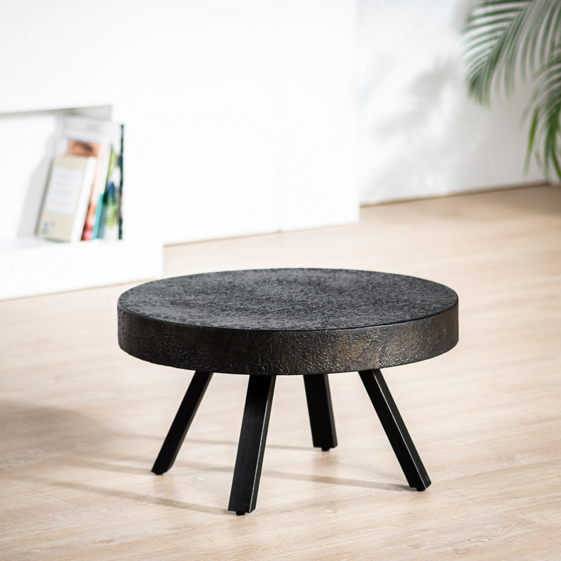 Coffee table round 58 cm, Lava, B341 vintage black