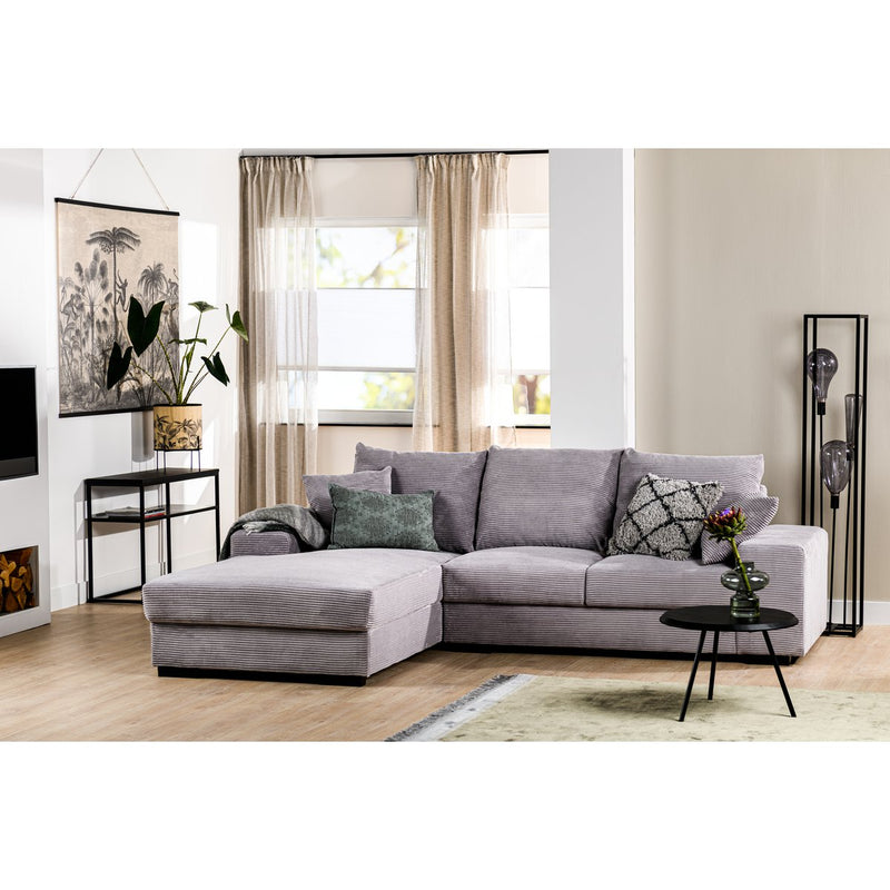 3 seater sofa CL left, fabric RIB, RIB311 gray