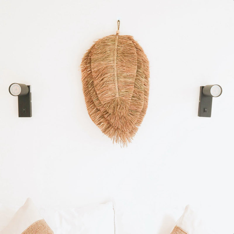 Tropical Wall Decor 50 cm Leaf-Shaped Handwoven from Raffia TIPIN