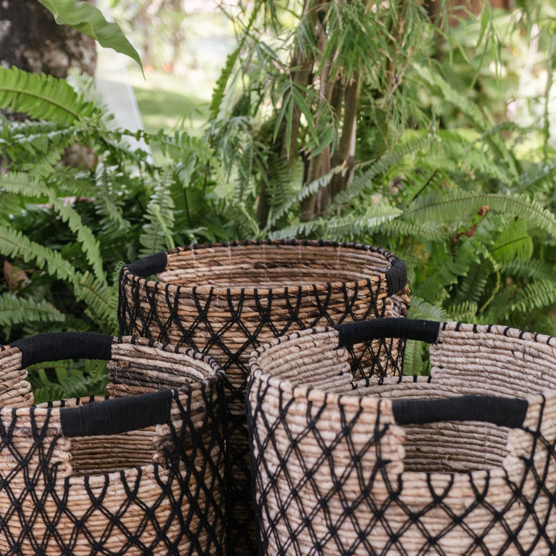 Storage Basket PURA | Plant Basket | Laundry Basket (black) made from Banana Fibre (3 sizes)