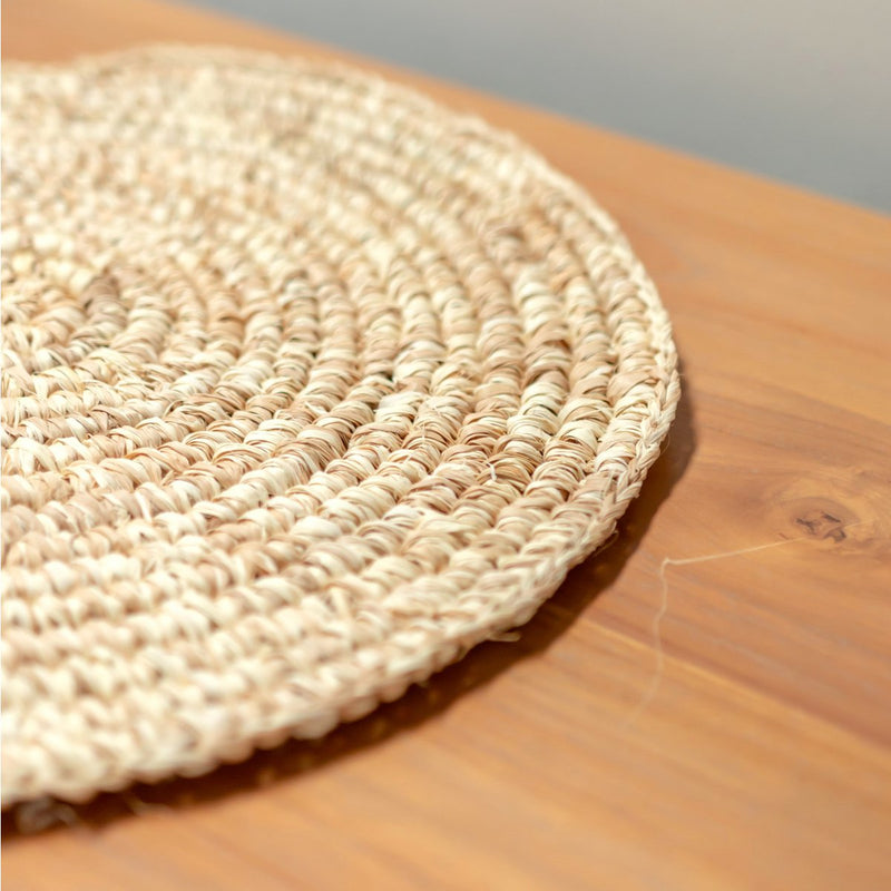 Placemat Tafelmat Rond Gemaakt van Raffia (Set van 2, 4 of 6) URUP