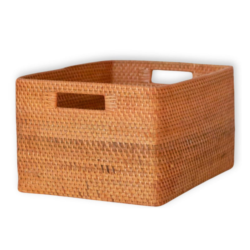 Shelf Basket made from Rattan Newspaper Basket Storage Basket Brown Handwoven Decorative Basket WARSA (3 sizes)