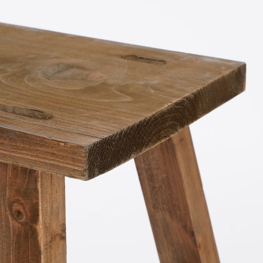 Bold Wooden Stool - L38 x W29 x H34 cm - Recycled Wood - Brown