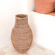 Woven Boho Vase SAKRA made from Banana Fibre and Raffia