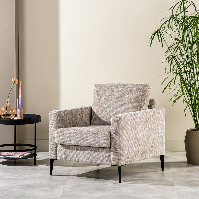 1 zits fauteuil, stof Elite, E720 champagne