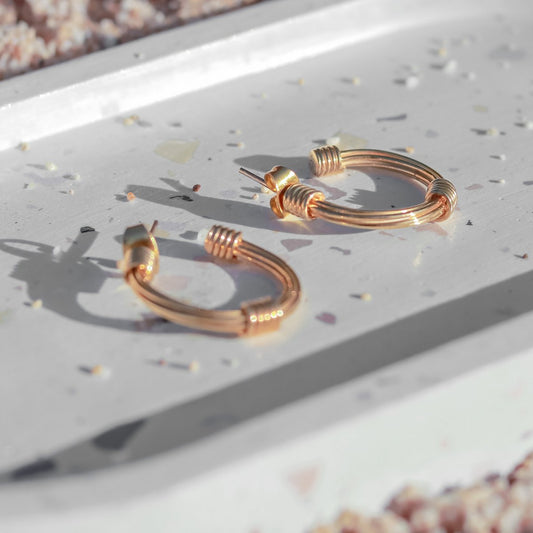 Hoop earrings 18k gold plated - minimalist earrings - round earrings made of 925 silver gold vermeil - MELASTI