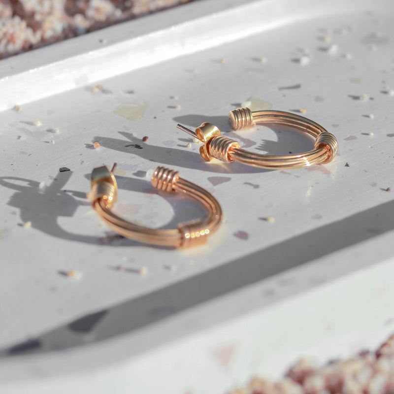 Hoop earrings 18k gold plated - minimalist earrings - round earrings made of 925 silver gold vermeil - MELASTI