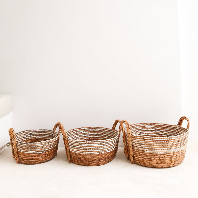 Laundry Basket Woven Storage Basket KURMA made from Banana Fibre (3 sizes)