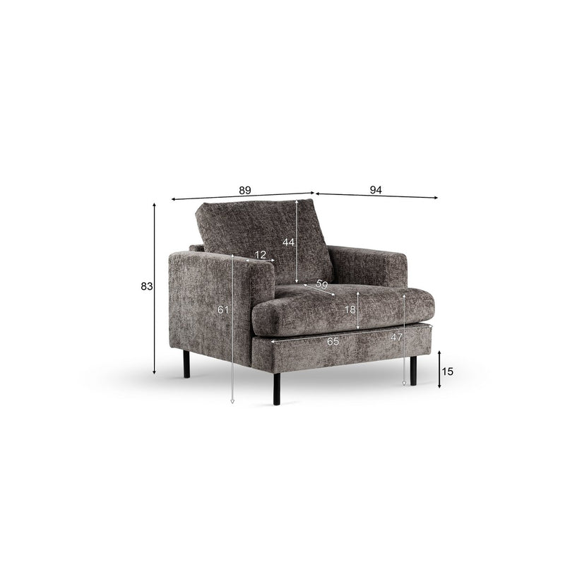 1 seater armchair, fabric Haga 16, E230 anthracite