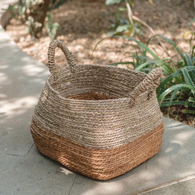 Storage Basket | Laundry Basket | Plant Basket MAJALENGKA (natural) made from Banana Fibre & Seagrass (3 sizes)