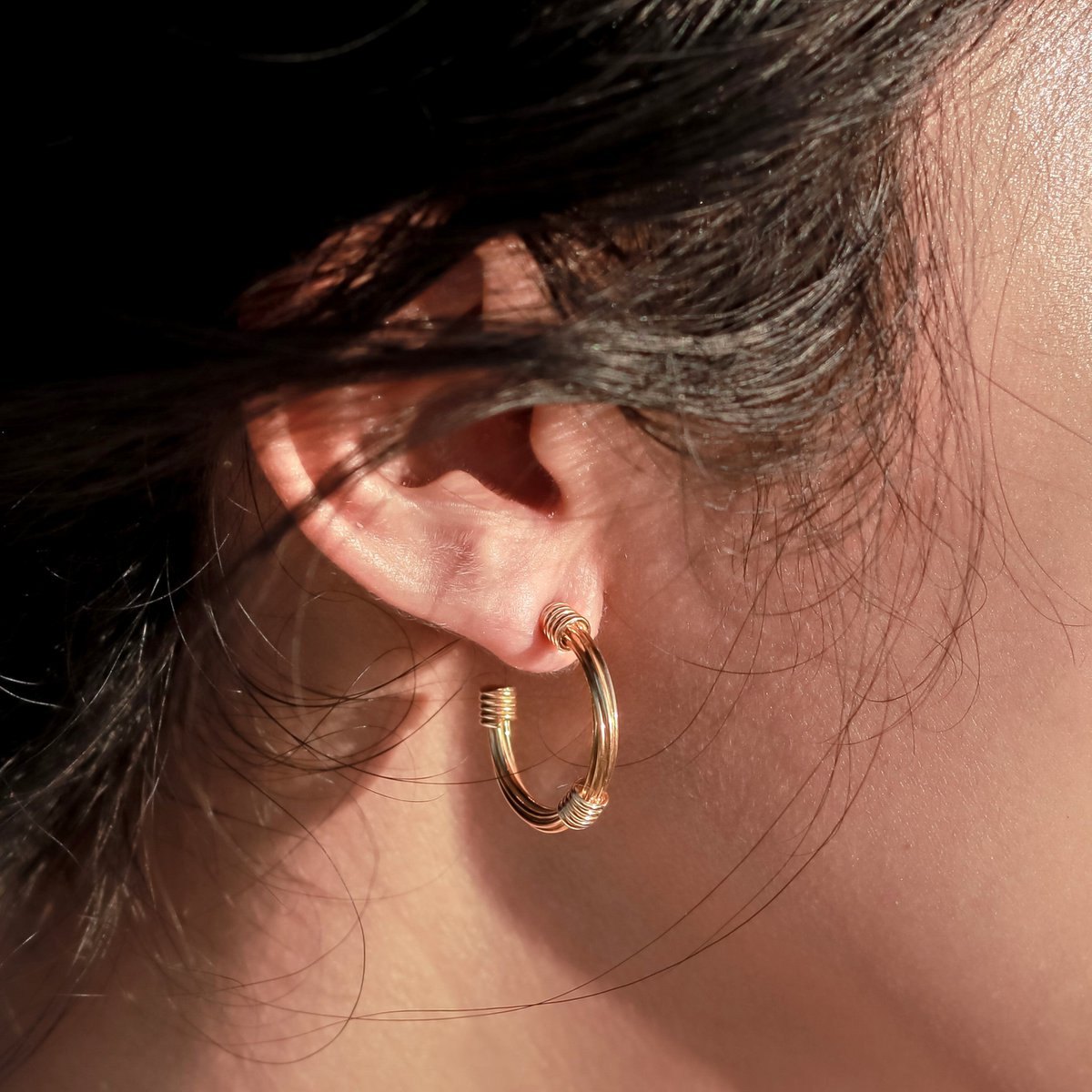 Hoop earrings 18k gold plated - minimalist earrings - round earrings made of 925 silver gold vermeil - MELASTI