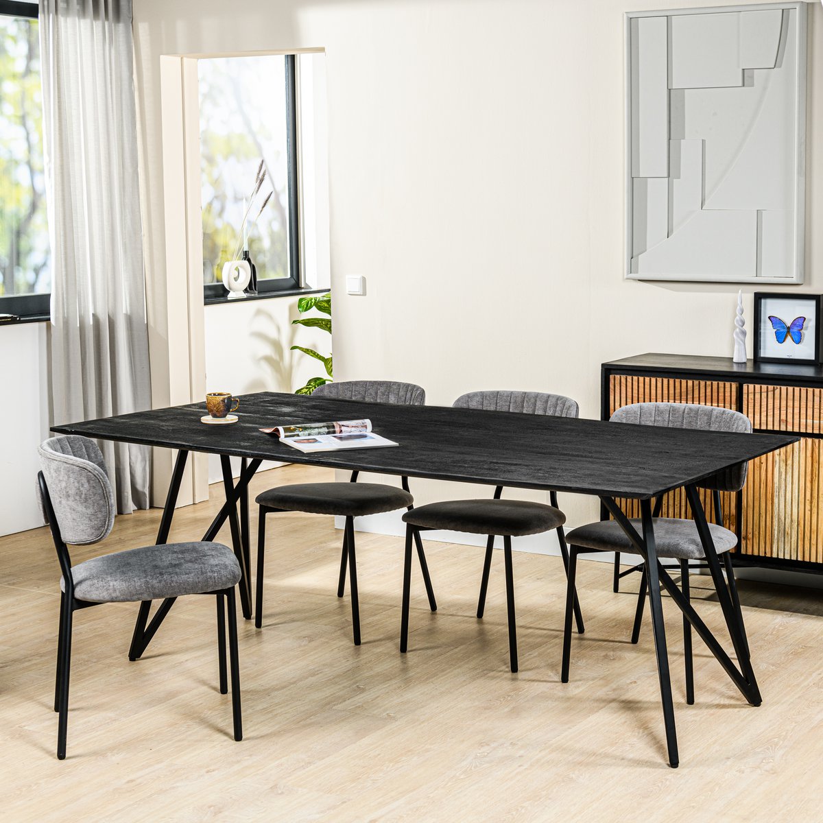 Dining room table, 200x100 cm, W340 black