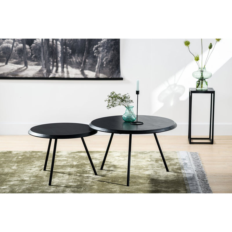 Ronde salontafel, set van 2, B340 zwart