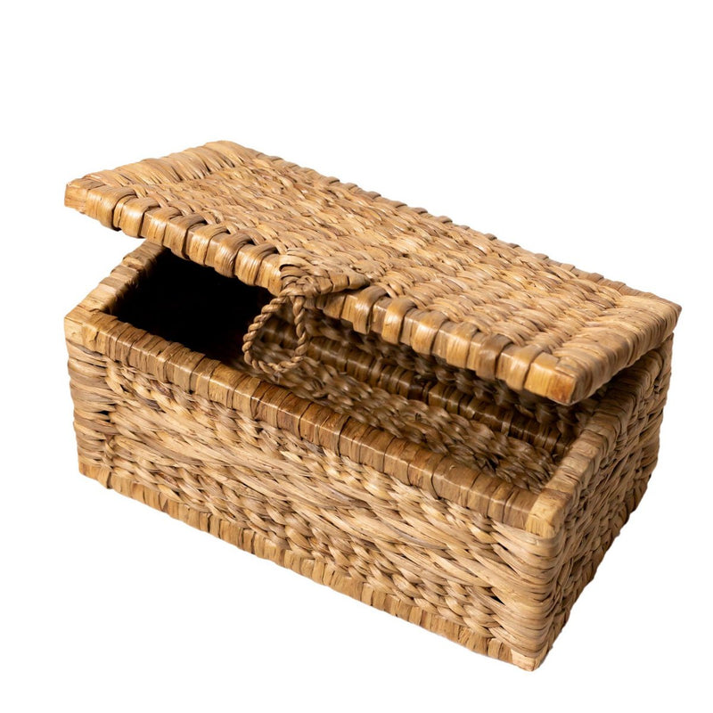 Trunk Basket | Laundry Basket with Lid KELANA made from Water Hyacinth (2 sizes)