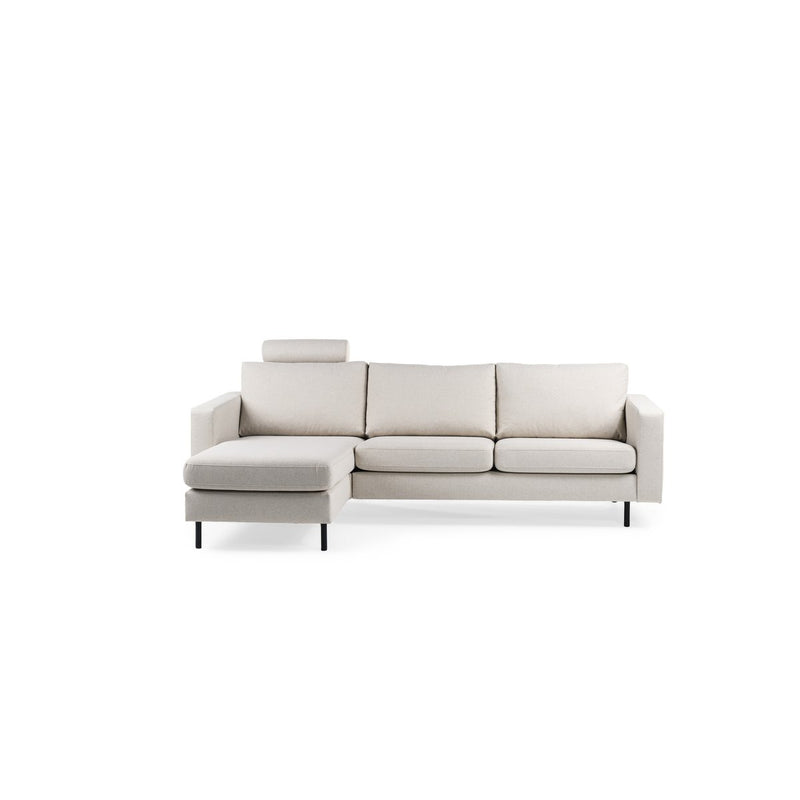 3 seater sofa CL L+R, with headrest, Dillon fabric, D820 ivory