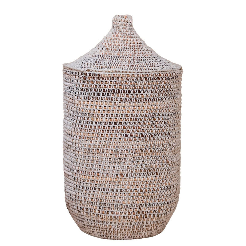 Laundry Basket with Lid KAJA made from Banana Fibre