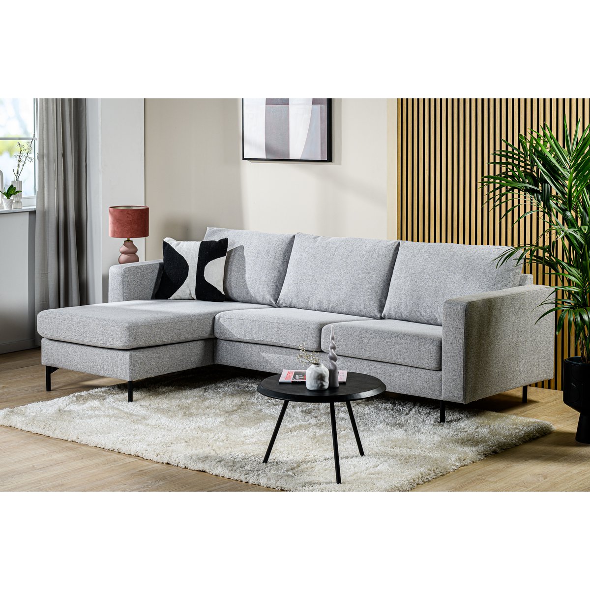 3 seater sofa CL L+R, fabric Chloe, C311 gray