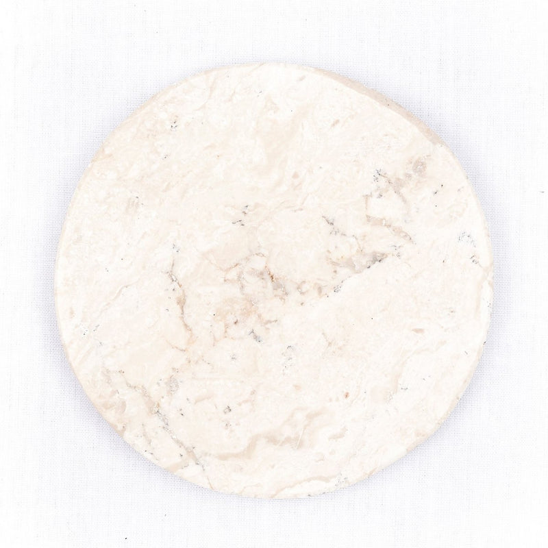 Round Marble Coasters Set of 4 or 8 Handmade RANUKA (white)